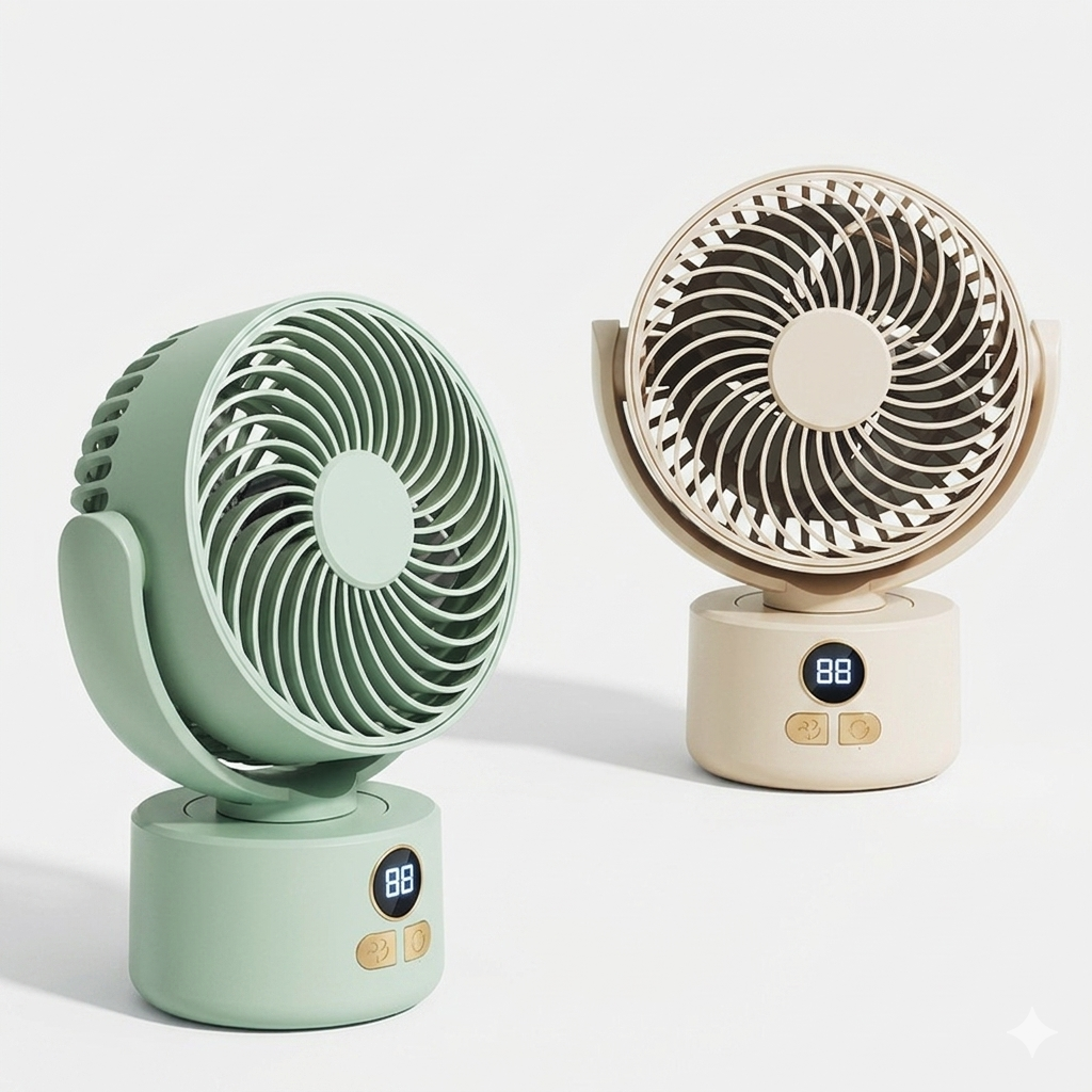 2026 Automatic Oscillating USB Rechargeable Desktop Fan | Long Battery Life