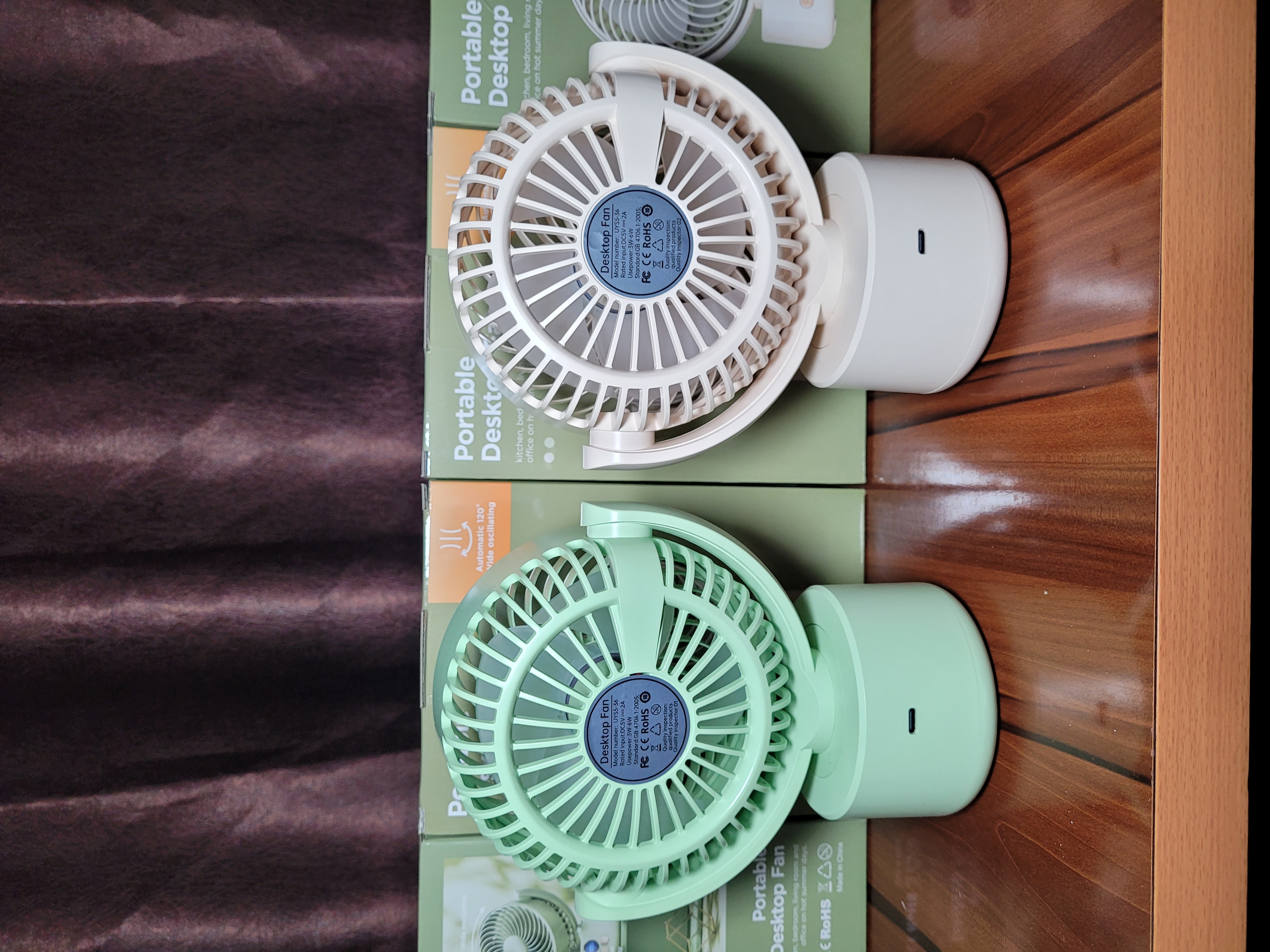 2026 Automatic Oscillating USB Rechargeable Desktop Fan | Long Battery Life