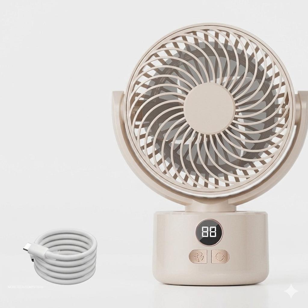 2026 Automatic Oscillating USB Rechargeable Desktop Fan | Long Battery Life