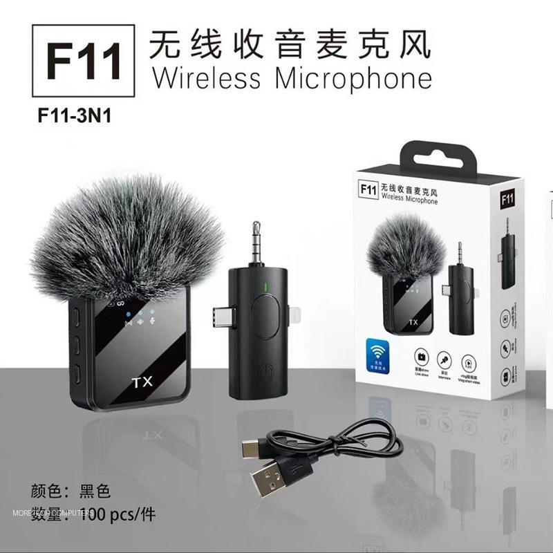F111 Wireless Lavalier Microphone for Android & iPhone | Dual Channel | Live Streaming | Recording Mic